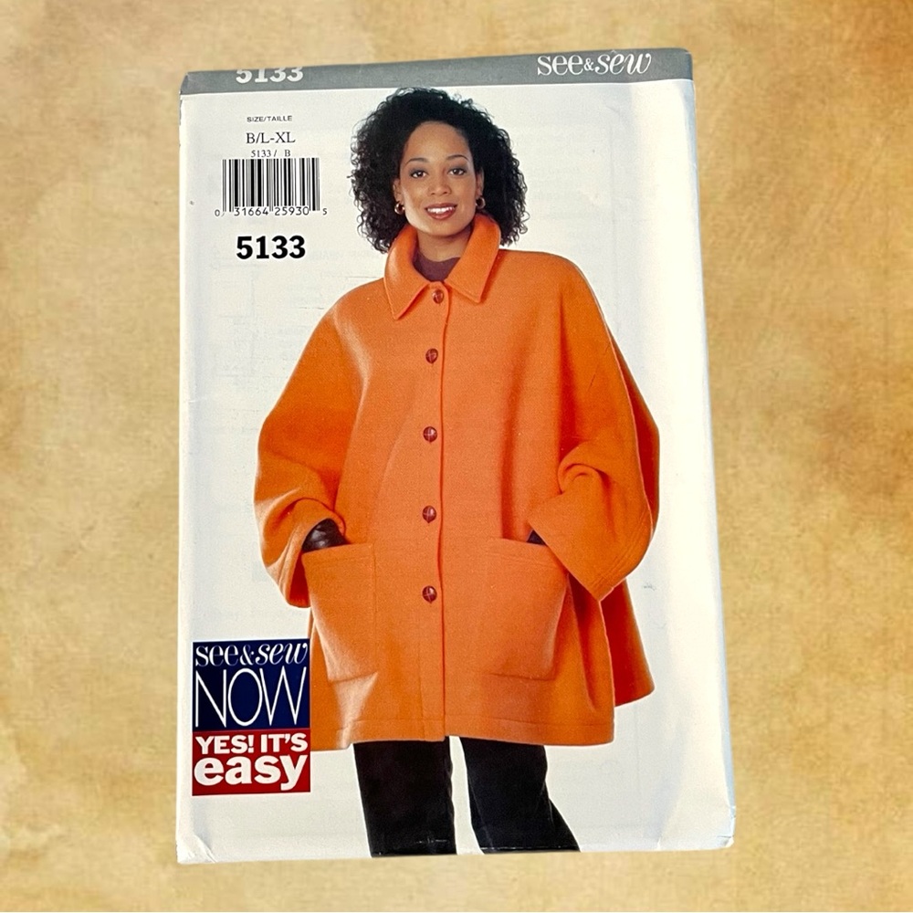 Vintage 1997 See & Sew Jacket Uncut Pattern, Sizes L-XL